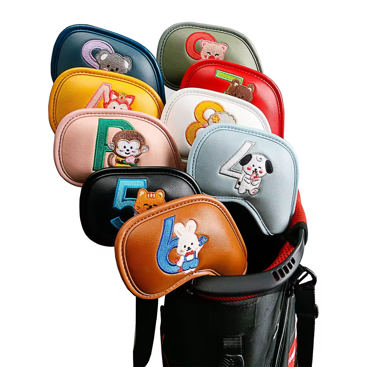 Headcover Driver - 9Pcs 귀여운 만화 동물 골프 아이언