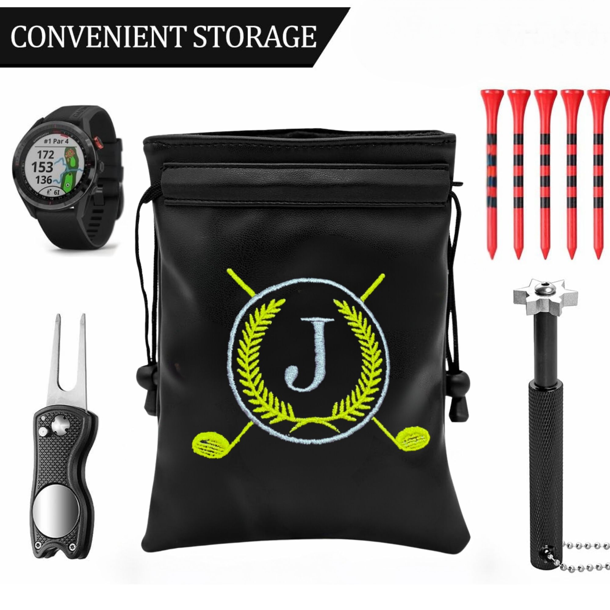 재미있는 골프 귀중품 파우치, PU 가죽 골프 티 파우 - Golf Equipment Drawing 리뷰 및 가격