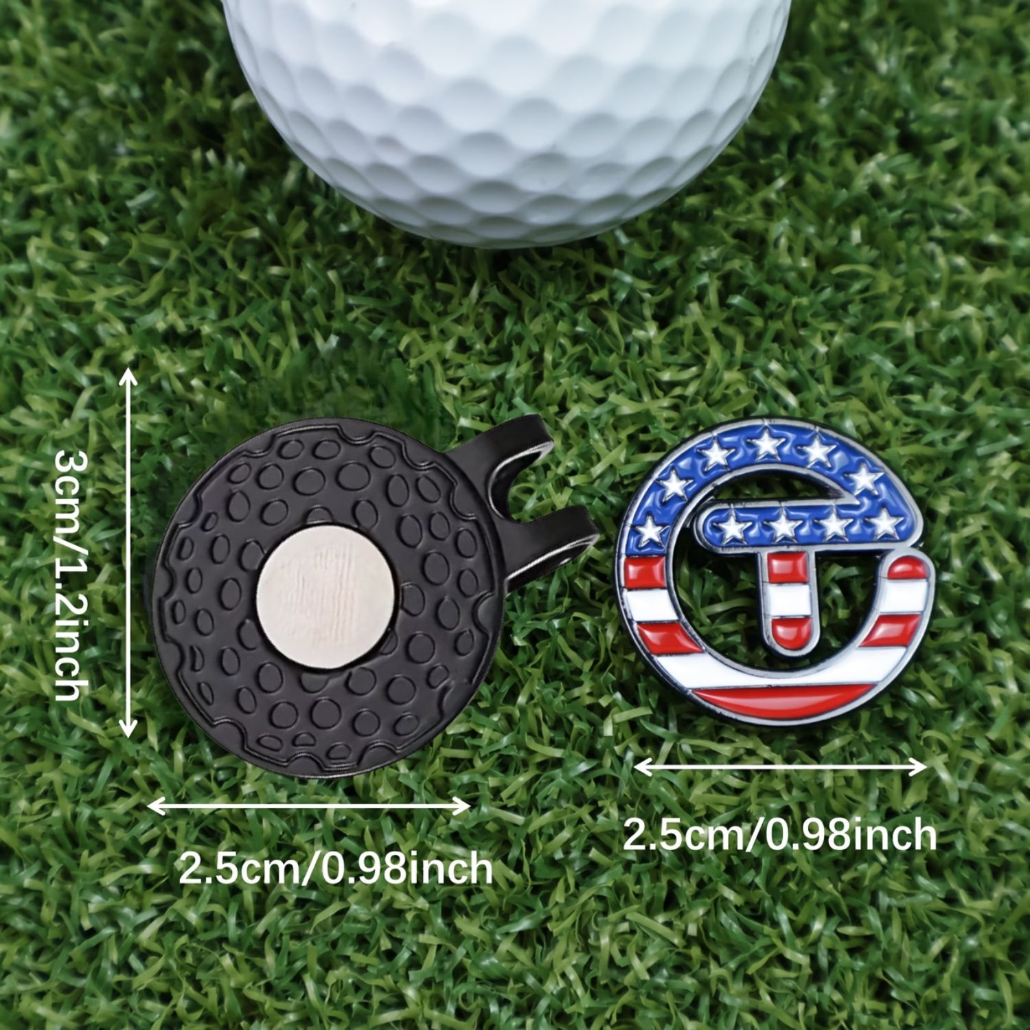 미국 테마 별과 줄무늬 골프 볼 마커, 자석 모자 클립 - Golf Ball Premium 리뷰 및 가격