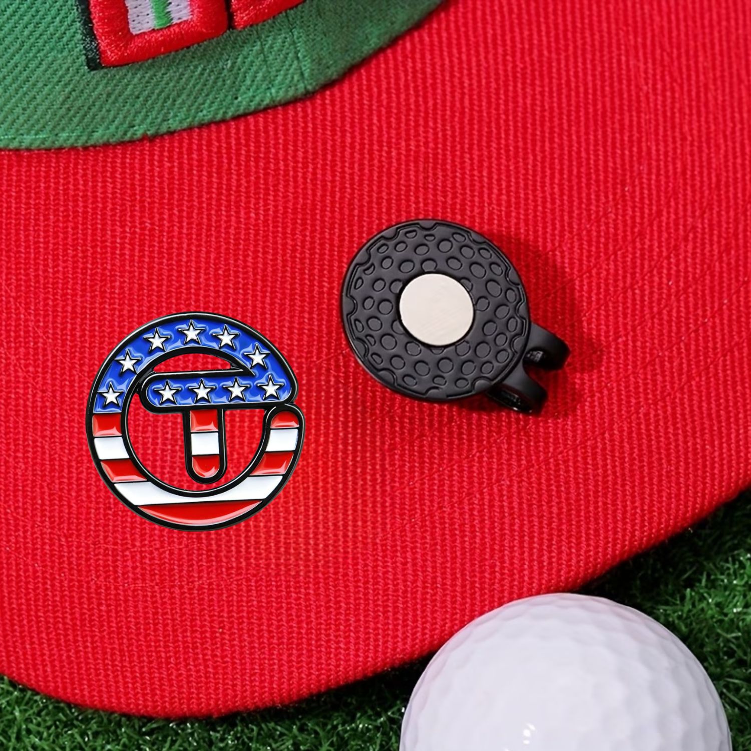 미국 테마 별과 줄무늬 골프 볼 마커, 자석 모자 클립 - Golf Ball Premium 리뷰 및 가격